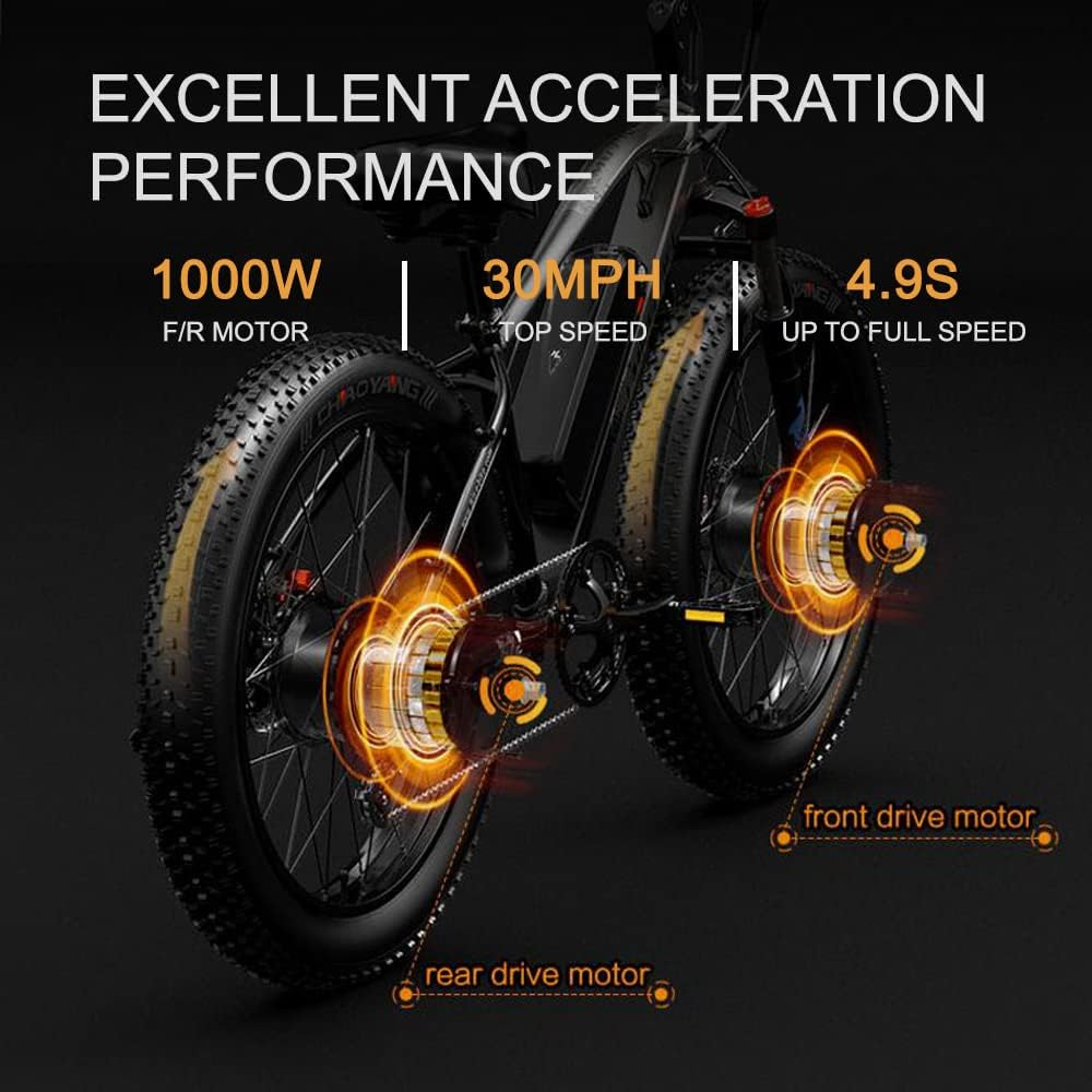 (USA, EU, UK-Lager) Lankeleisi MG740PLUS Offroad-Elektrofahrrad mit Doppelmotor vorne und hinten (Neu im Jahr 2023)