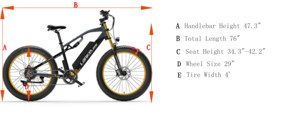 (USA UK EU Stock) Lankeleisi RV700 48V 16Ah 1000W Samsung Battery Electric Hunting Bike