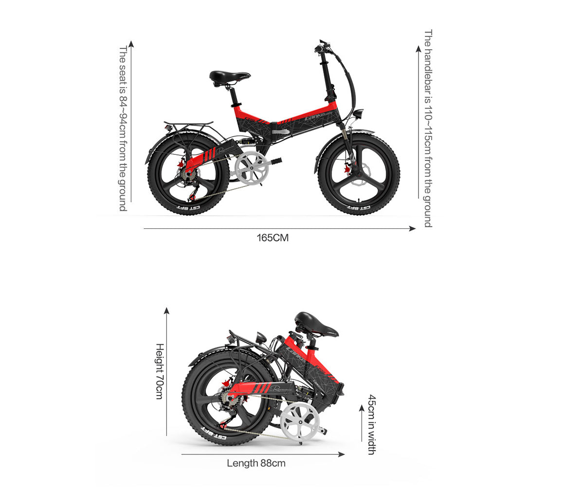 (EU Stock) Lankeleisi G650 Folding Mountain Ebike / Electric Bicycle, 48V 500W 12.8Ah Lithium Battery, Unisex Commuter Electric Bicycle