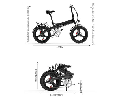 (EU Stock) Lankeleisi G660 Folding Mountain Ebike / Electric Bicycle, 48V 500W 12.8Ah Commuting Ebikes for Men and Women