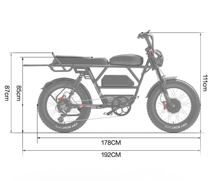 (USA Clearance) LANKELEISI X-Black Knight 2000W Dual Motor Maximum Range 280KM//Only ship to USA